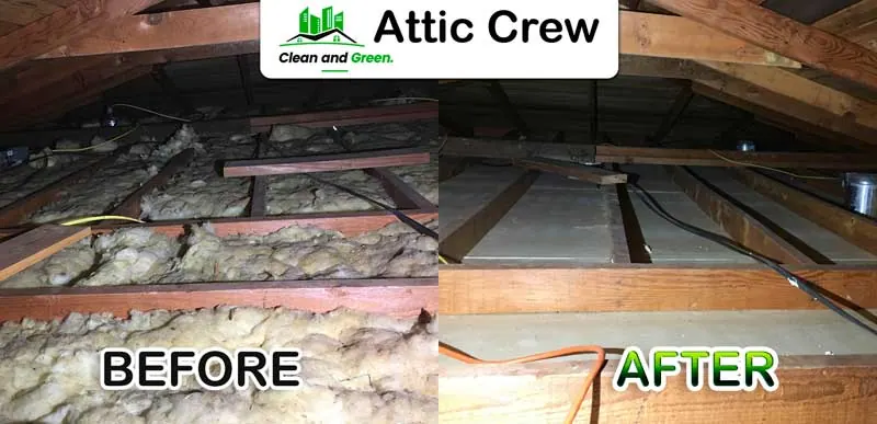 Attic cleanup: before and after photos from an Attic Crew job