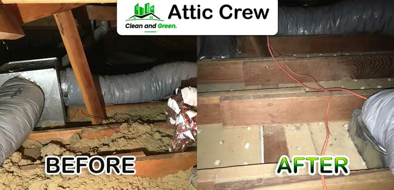 Attic cleanup: before and after