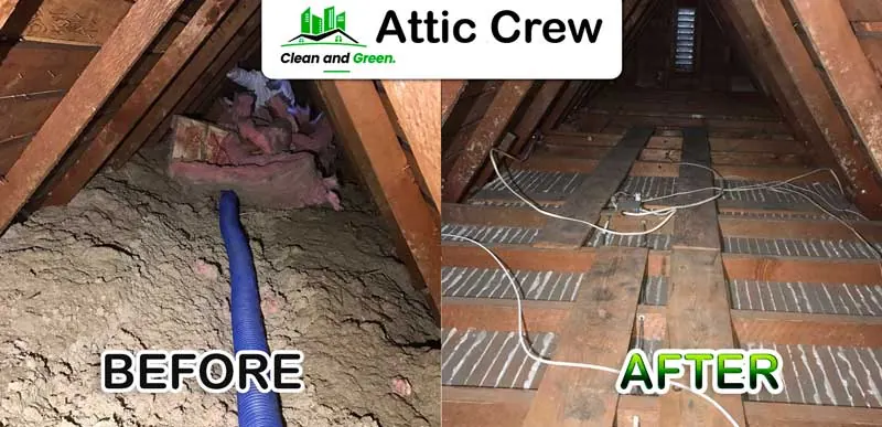 Attic cleanup: before and after photos from an Attic Crew job
