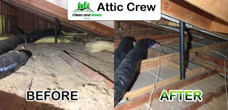 Attic cleanup: before and after
