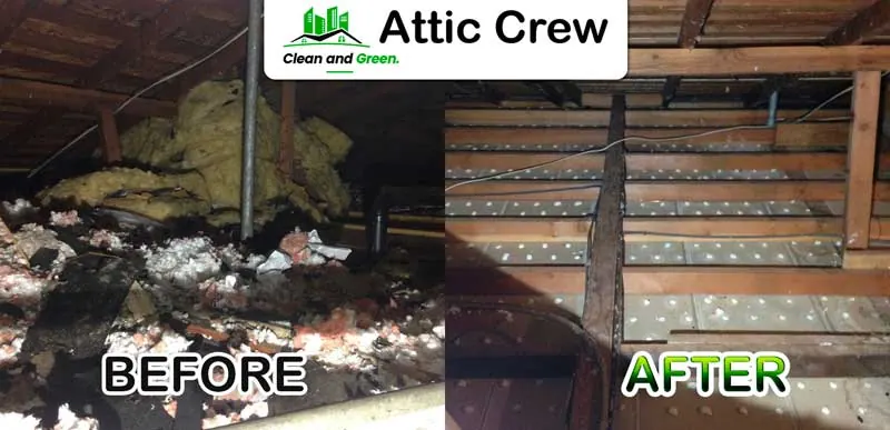 Attic cleanup: before and after photos from an Attic Crew job