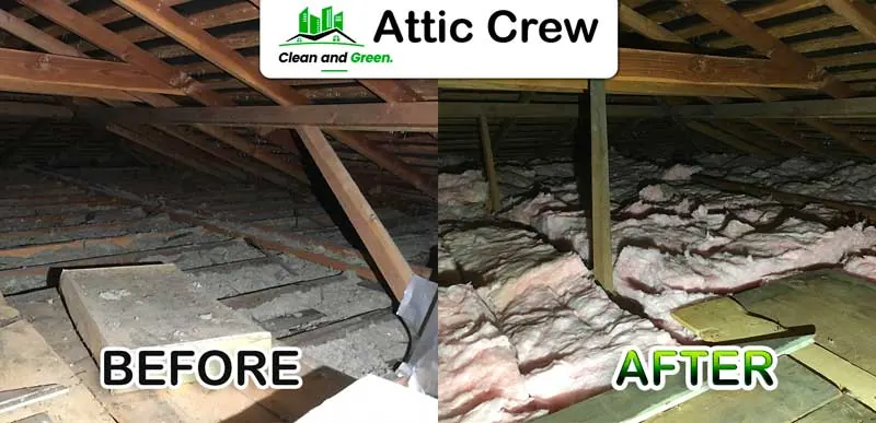 Insulation replacement: before and after