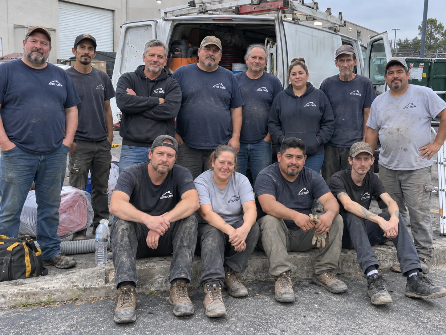 Representative image of a home services crew in front of a service van